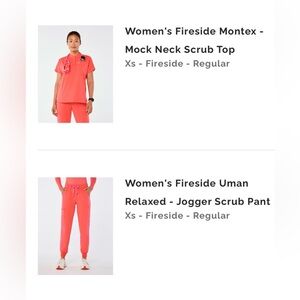 NWT Figs Fireside scrub set. Montex mock neck top Xs + Uman relaxed jogger Xs